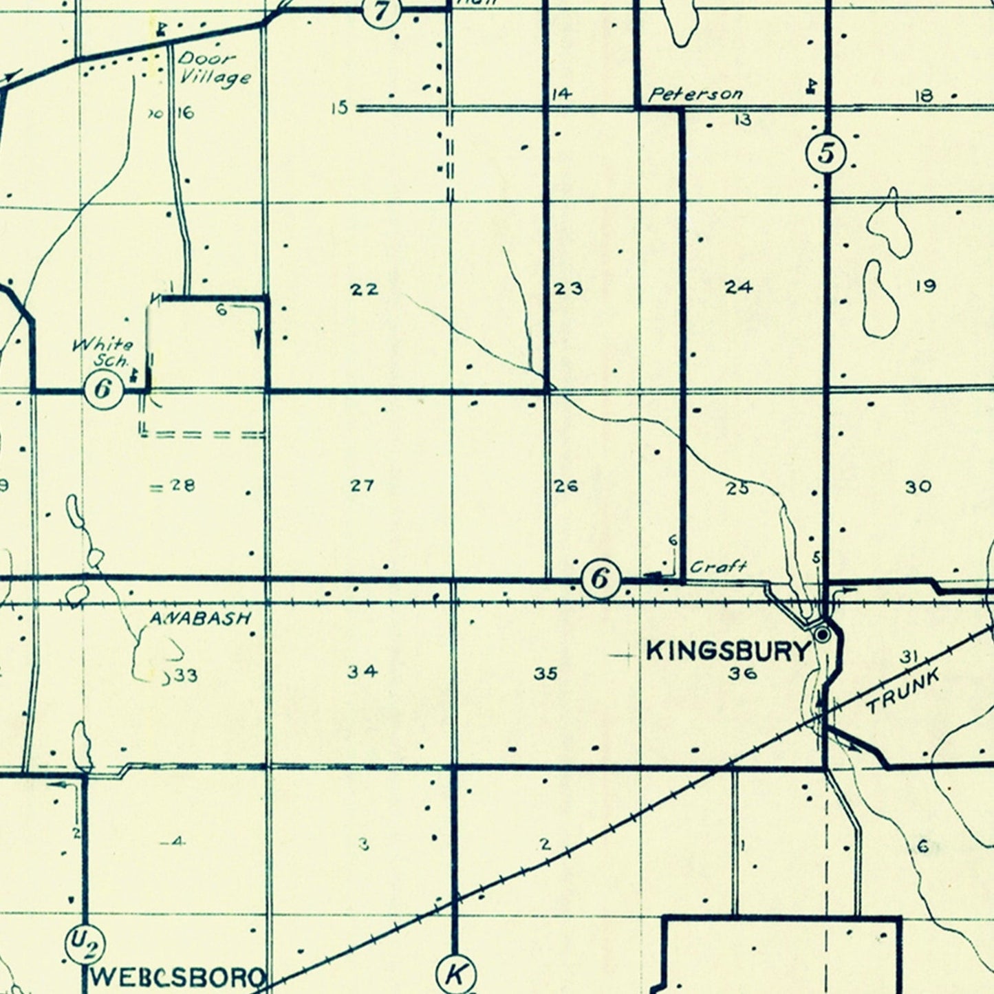 Vintage Map of LaPorte County, Indiana, 1910