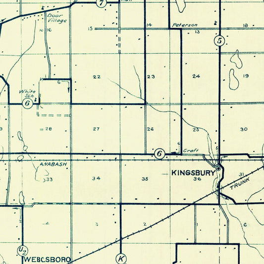 Vintage Map of LaPorte County, Indiana, 1910