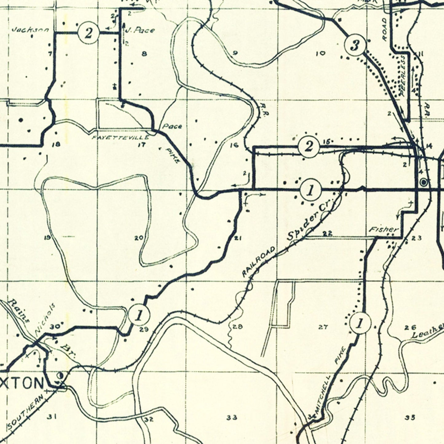 Vintage Map of Lawrence County, Indiana, 1909