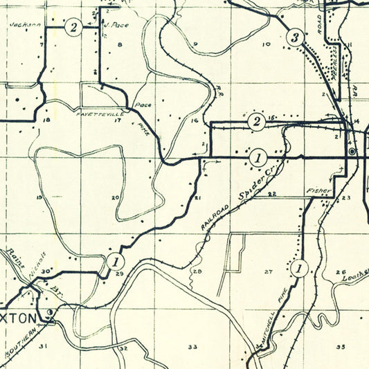 Vintage Map of Lawrence County, Indiana, 1909