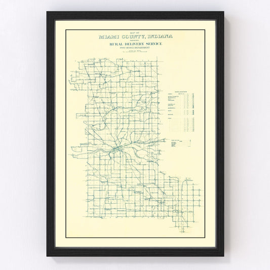 vintage map of Miami County, Indiana, 1911