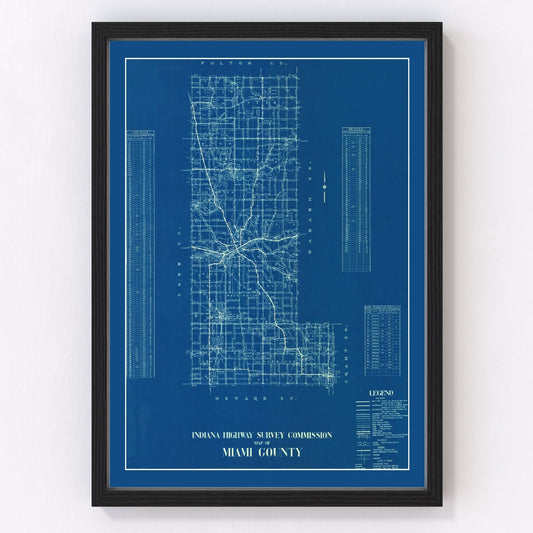 vintage map of Miami County, Indiana, 1936
