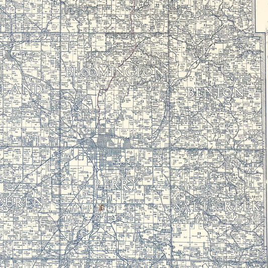 Vintage Map of Monroe County, Indiana, 1932