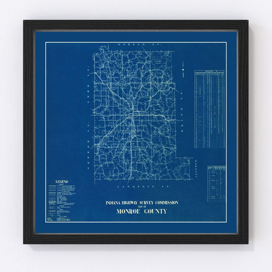 Vintage map of Monroe County, Indiana, 1936