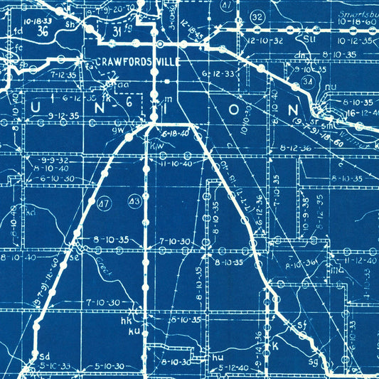 Vintage Map of Montgomery County, Indiana, 1936