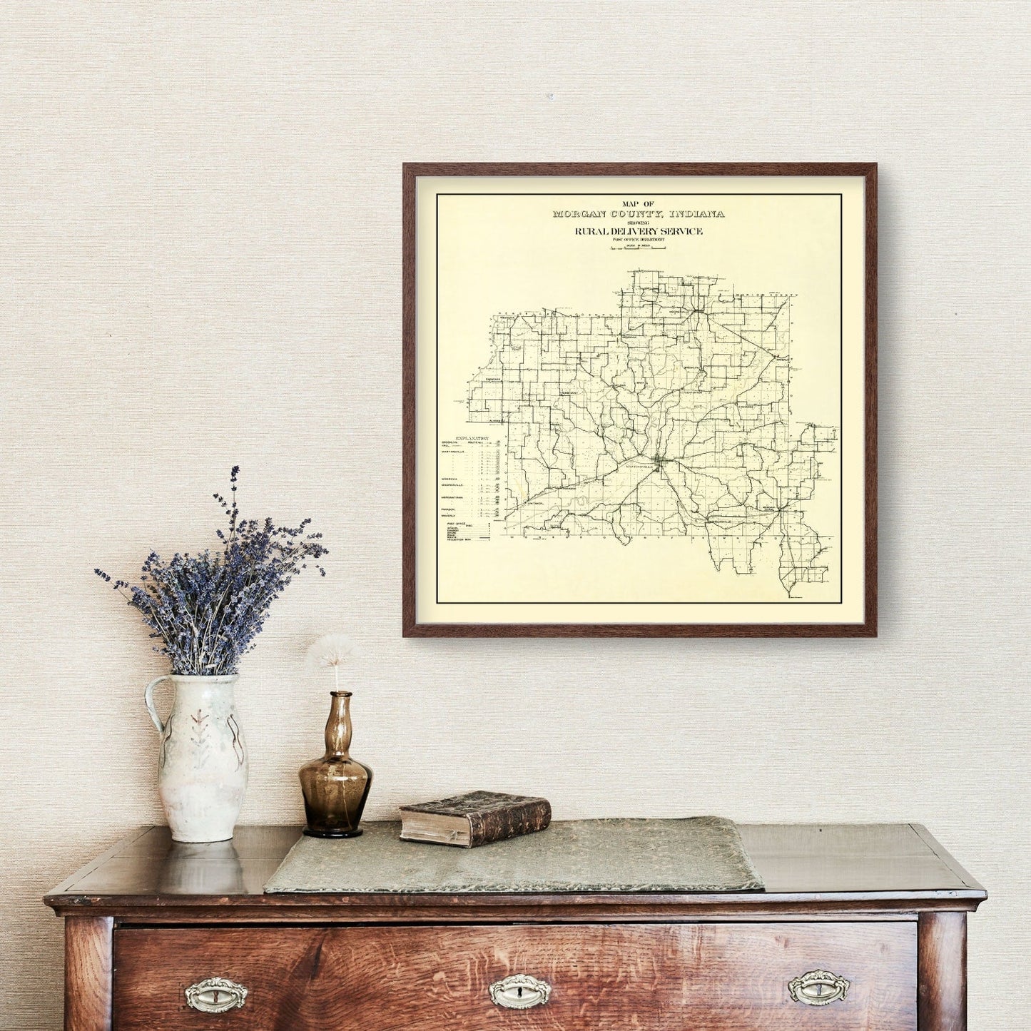 Vintage Map of Morgan County, Indiana, 1911