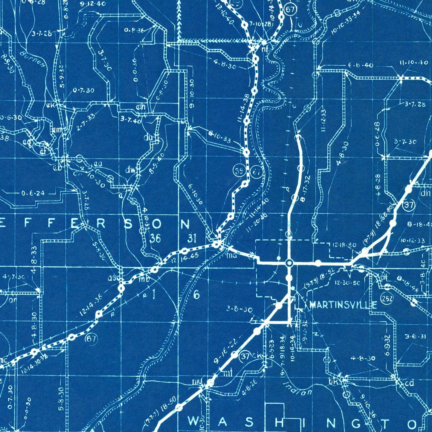 Vintage Map of Morgan County, Indiana, 1936