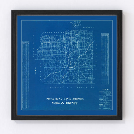 Vintage map of Morgan County, Indiana, 1936