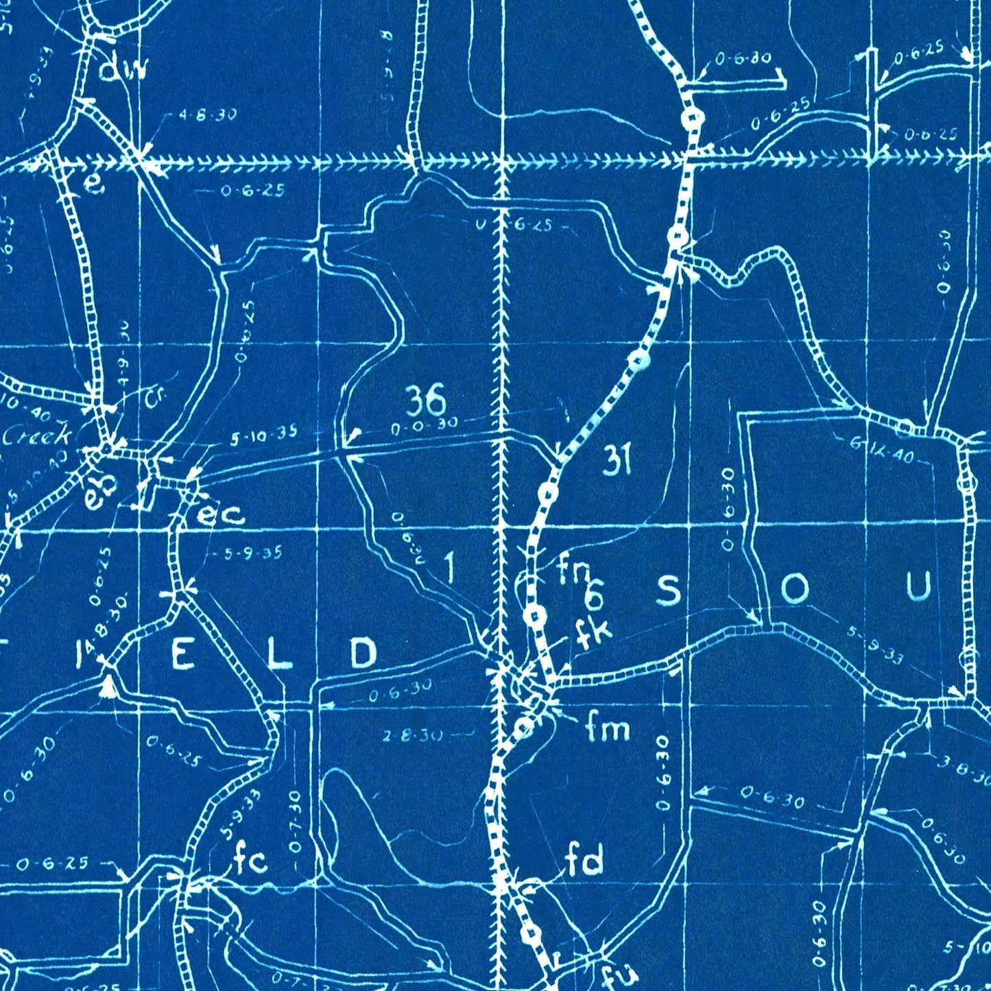 Vintage Map of Orange County, Indiana, 1936