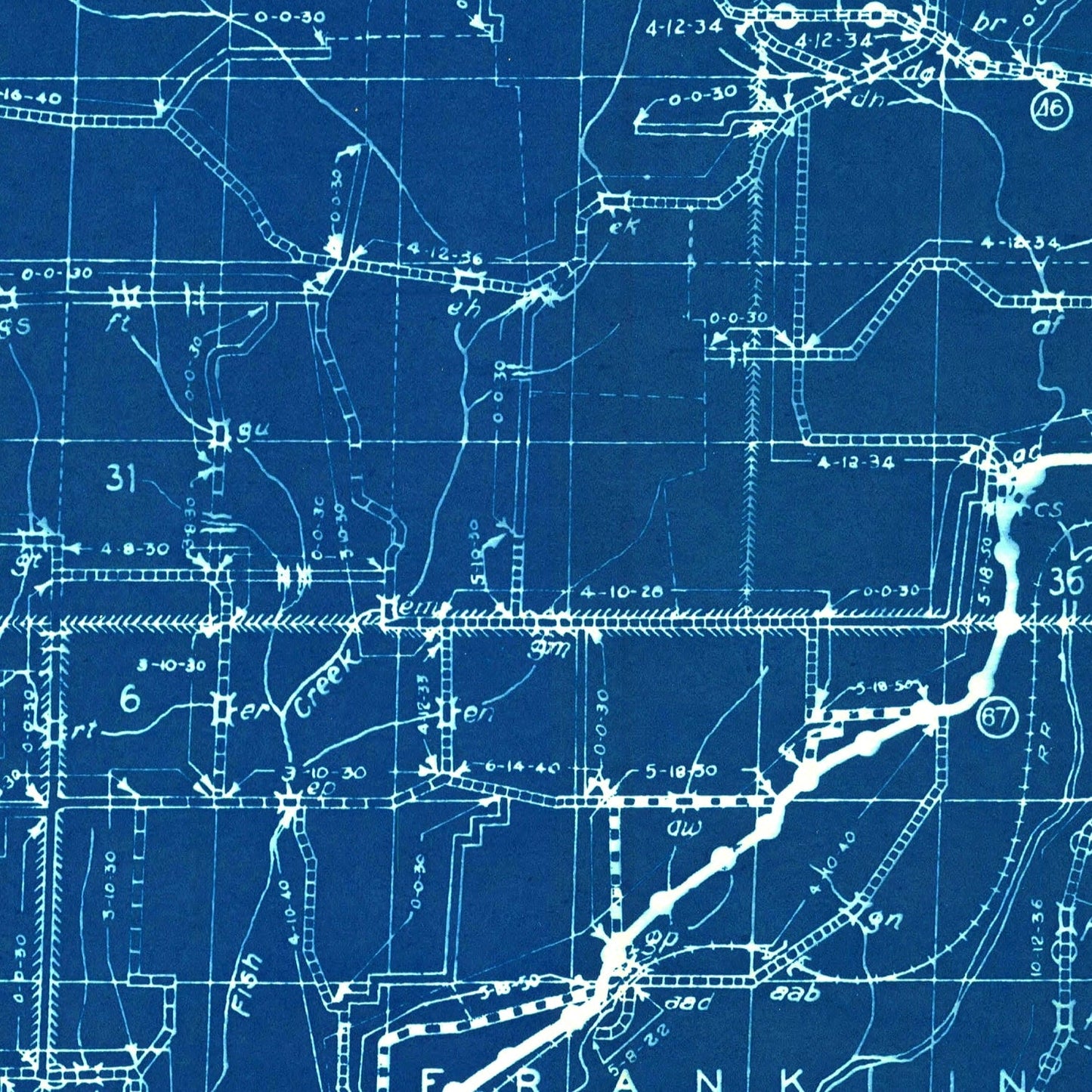 Vintage Map of Owen County, Indiana, 1936