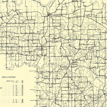Vintage Map of Pike County, Indiana, 1910