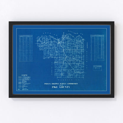 vintage map of Pike County, Indiana, 1936
