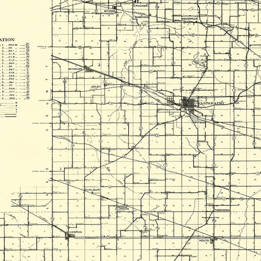 Vintage Map of Porter County, Indiana, 1911