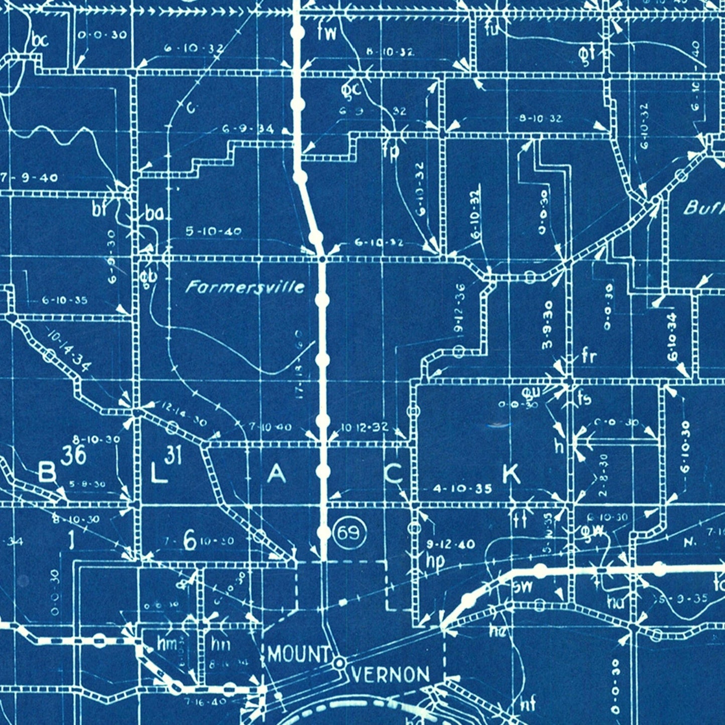 Vintage Map of Posey County, Indiana, 1936