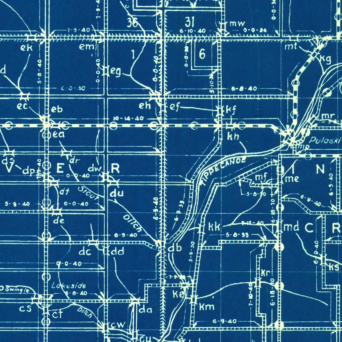 Vintage Map of Pulaski County, Indiana, 1936