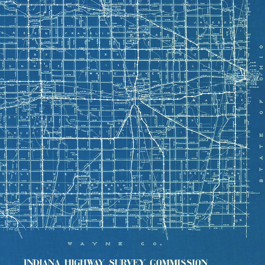 Vintage Map of Randolph County, Indiana, 1936