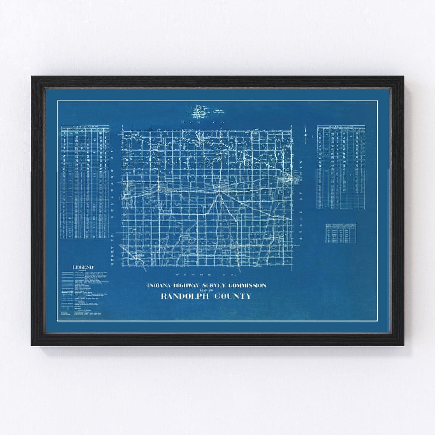 Vintage map of Randolph County, Indiana, 1936