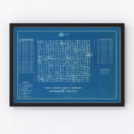 Vintage map of Randolph County, Indiana, 1936