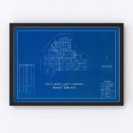 vintage map of Scott County, Indiana, 1936