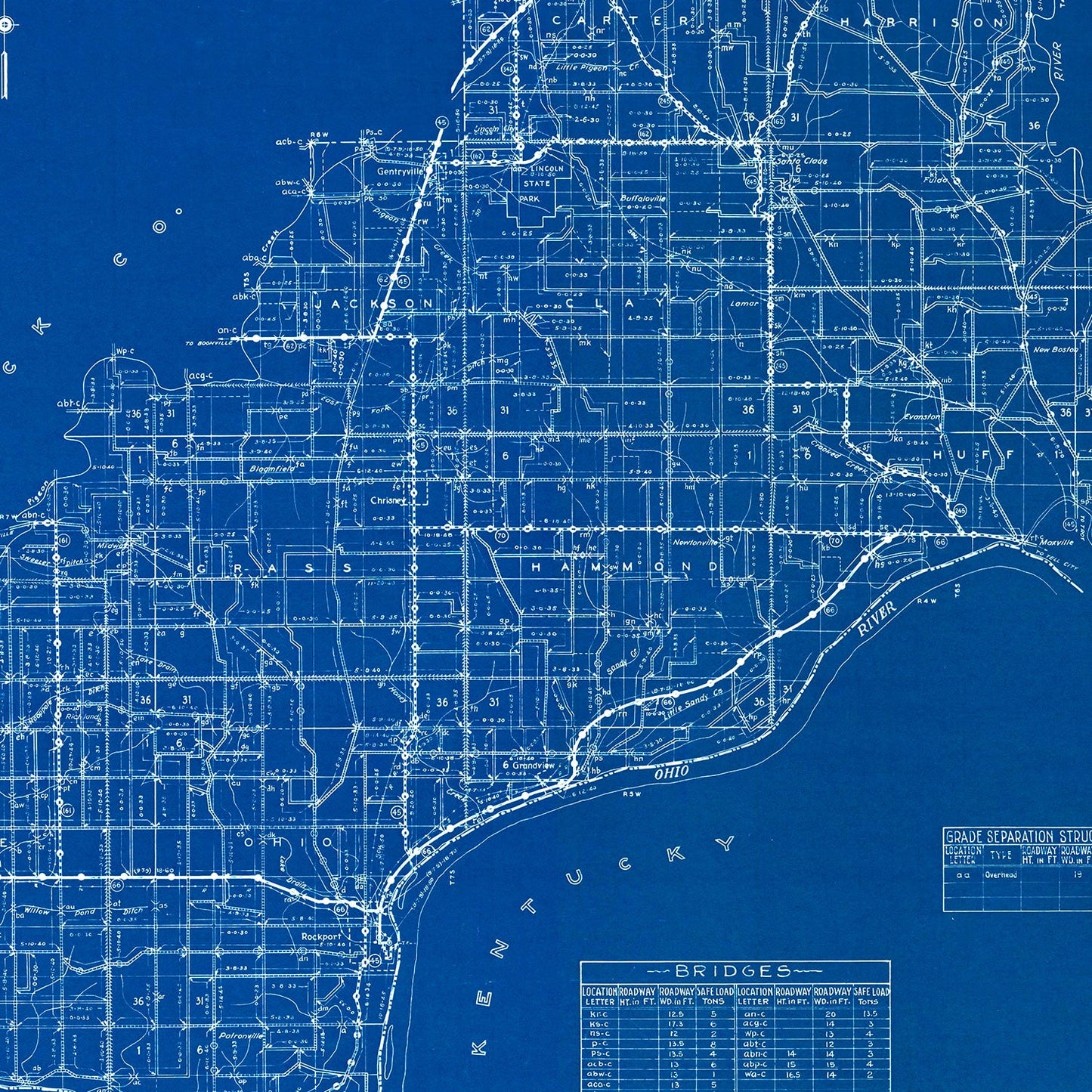 Vintage Map of Spencer County, Indiana, 1936