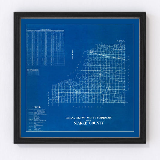 Vintage map of Starke County, Indiana, 1936