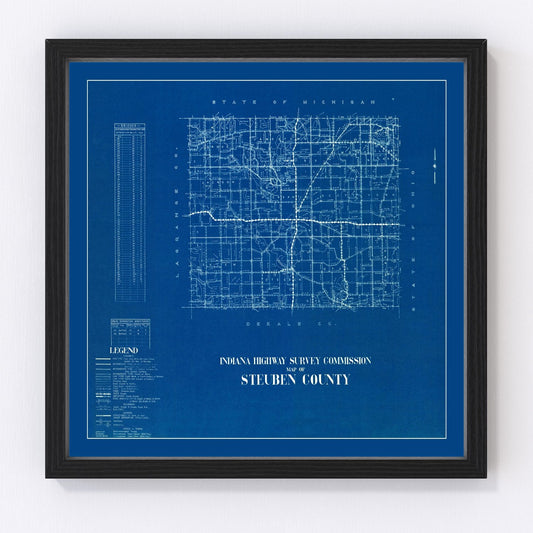 Vintage map of Steuben County, Indiana, 1936
