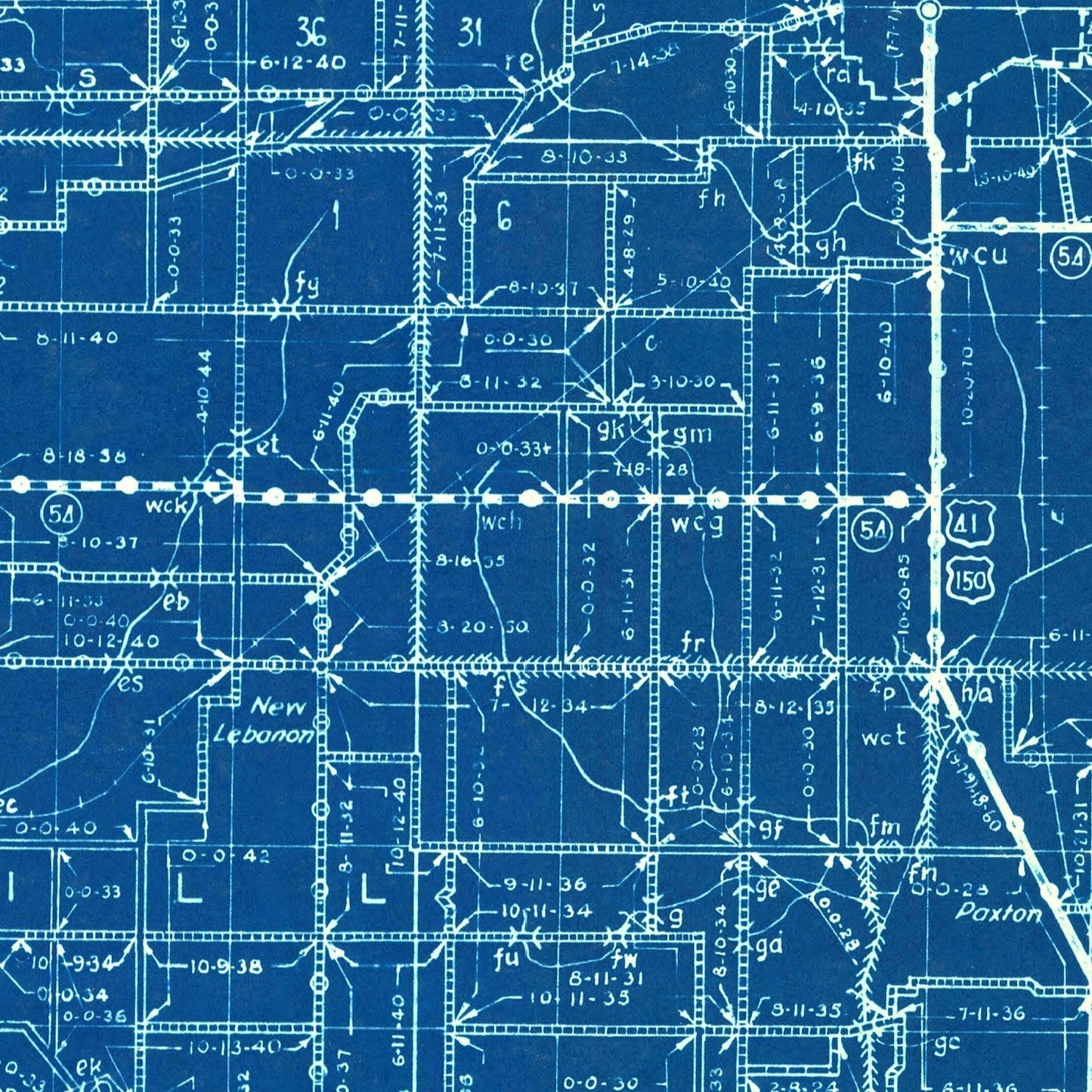 Vintage Map of Sullivan County, Indiana, 1936
