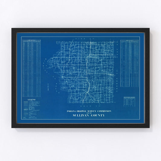 Vintage map of Sullivan County, Indiana, 1936
