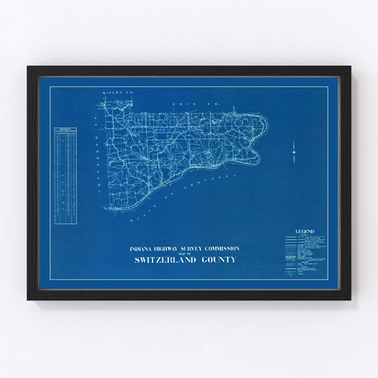 Vintage map of Switzerland County, Indiana, 1936
