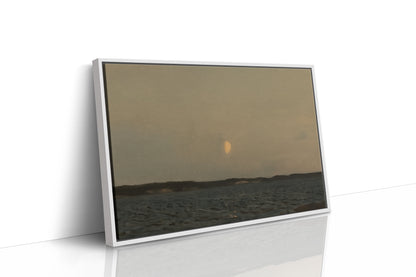 Moonrise Over Quiet Waters Minimalist Seascape Wall Art