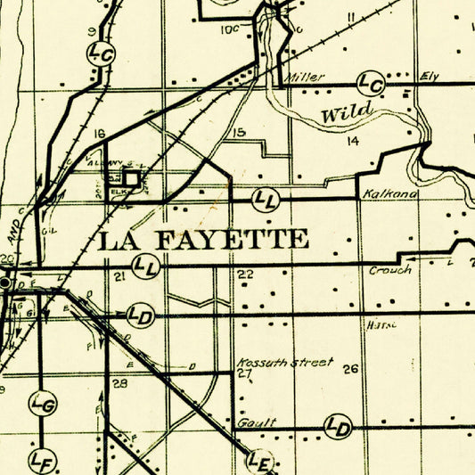 Vintage Map of Tippecanoe County, Indiana, 1911