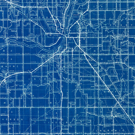Vintage Map of Tippecanoe County, Indiana, 1936