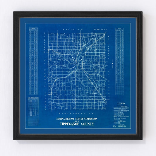 Vintage map of Tippecanoe County, Indiana, 1936