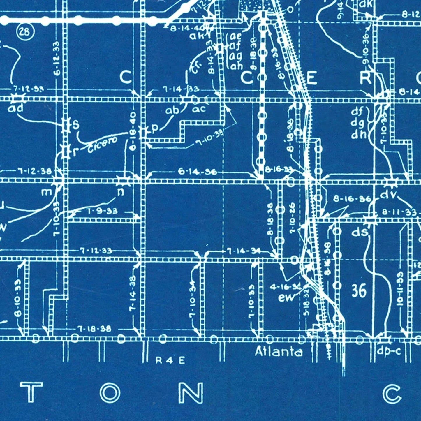 Vintage Map of Tipton County, Indiana, 1936