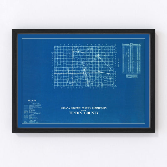 vintage map of Tipton County, Indiana, 1936