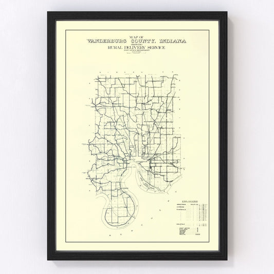 Vintage map of Vanderburgh County, Indiana, 1908
