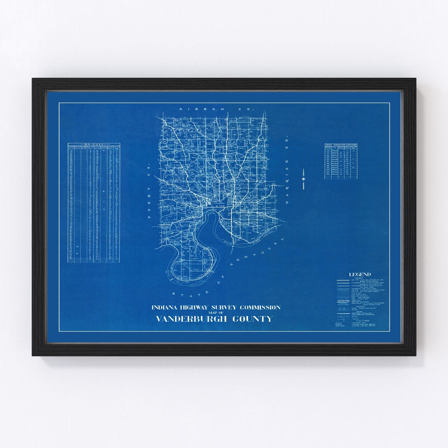 Vintage map of Vanderburgh County, Indiana, 1936