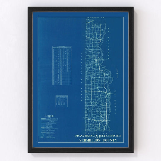 Vintage map of Vermillion County, Indiana, 1936