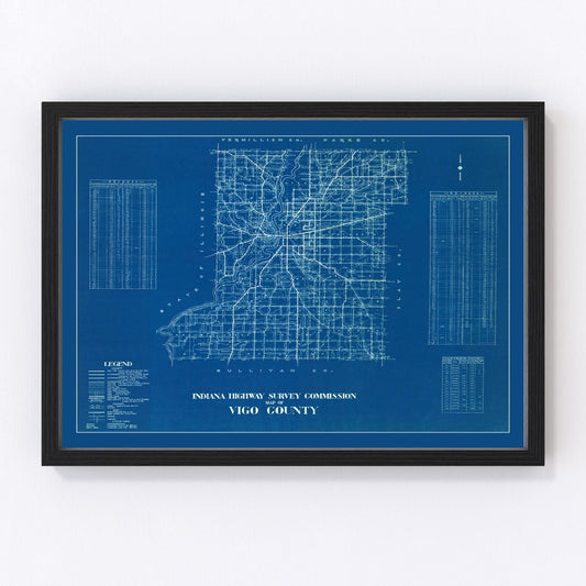 Vintage map of Vigo County, Indiana, 1936
