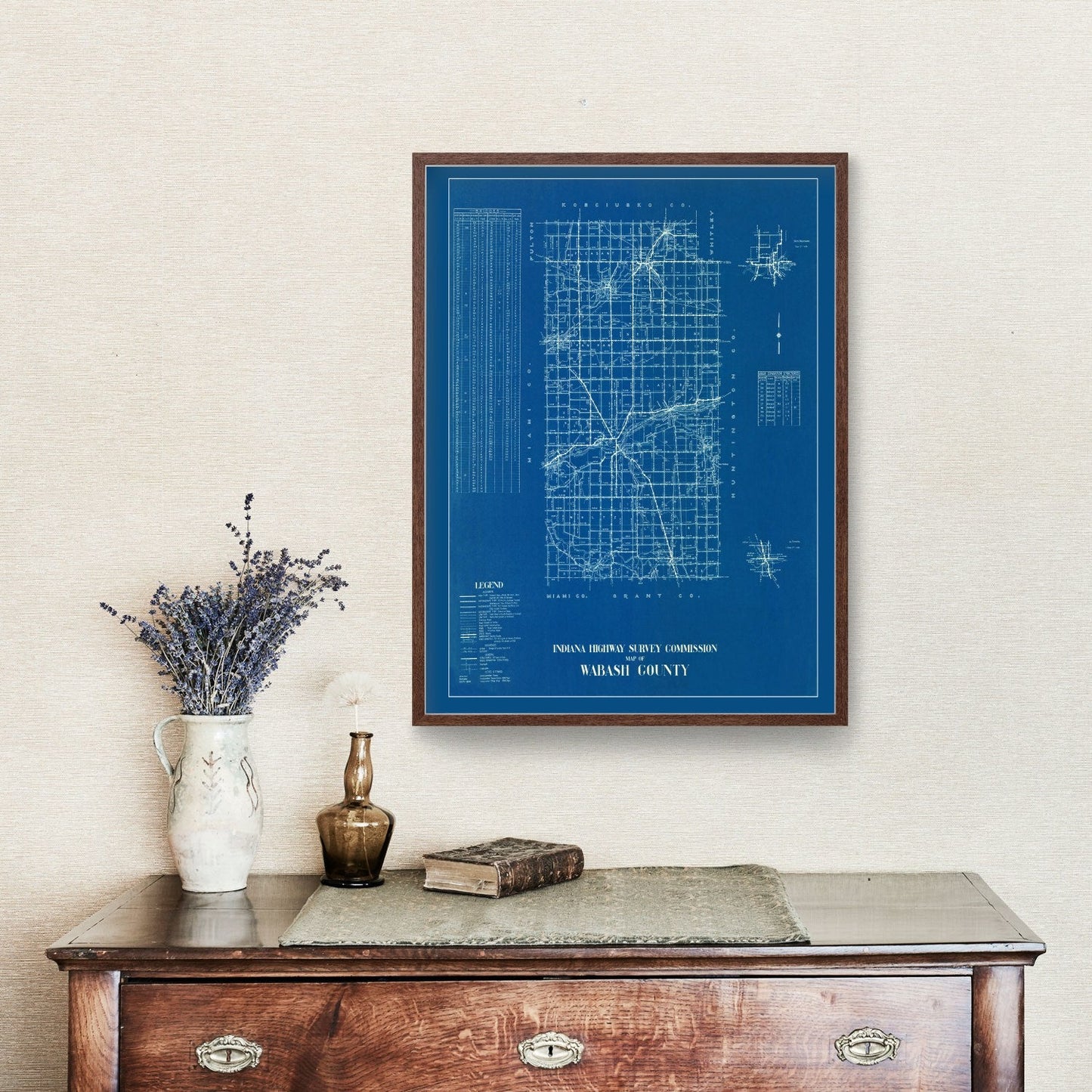 Vintage Map of Wabash County, Indiana, 1936