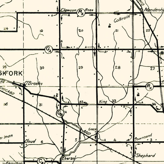 Vintage Map of Wayne County, Indiana 1910