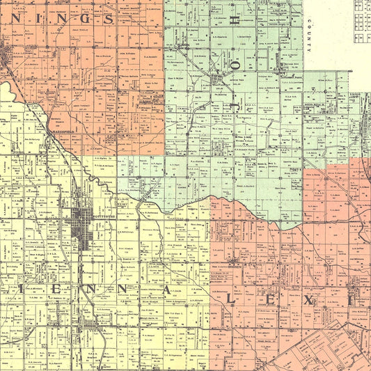 Vintage Map of Scott County, Indiana, 1906