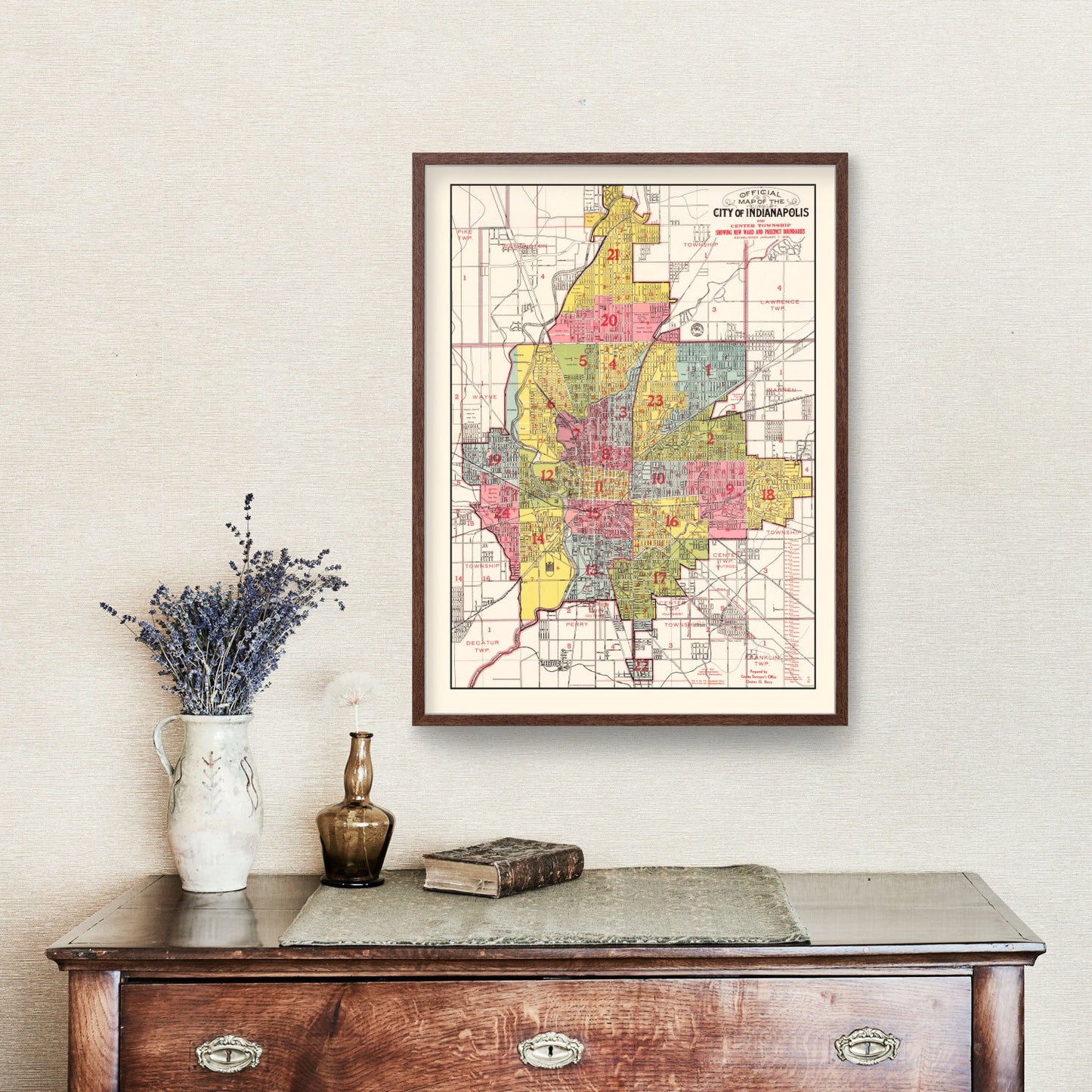 Vintage Map of Indianapolis, Indiana, 1938