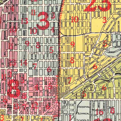 Vintage Map of Indianapolis, Indiana, 1938