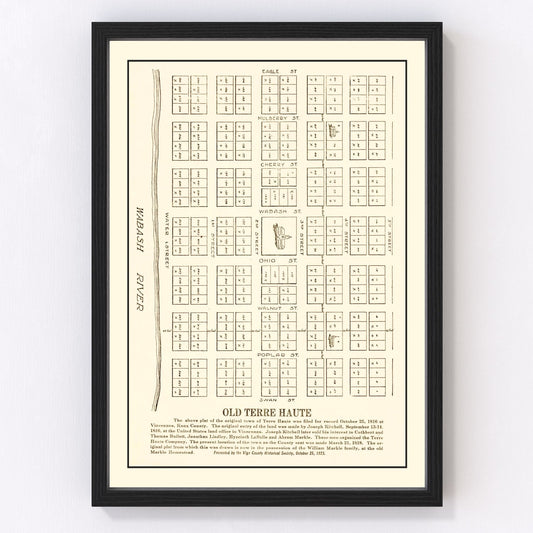 vintage map of Terre Haute, Indiana, 1923
