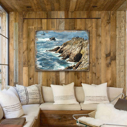Ocean Cliff Wood Wall Art - Coastal Seascape Decor