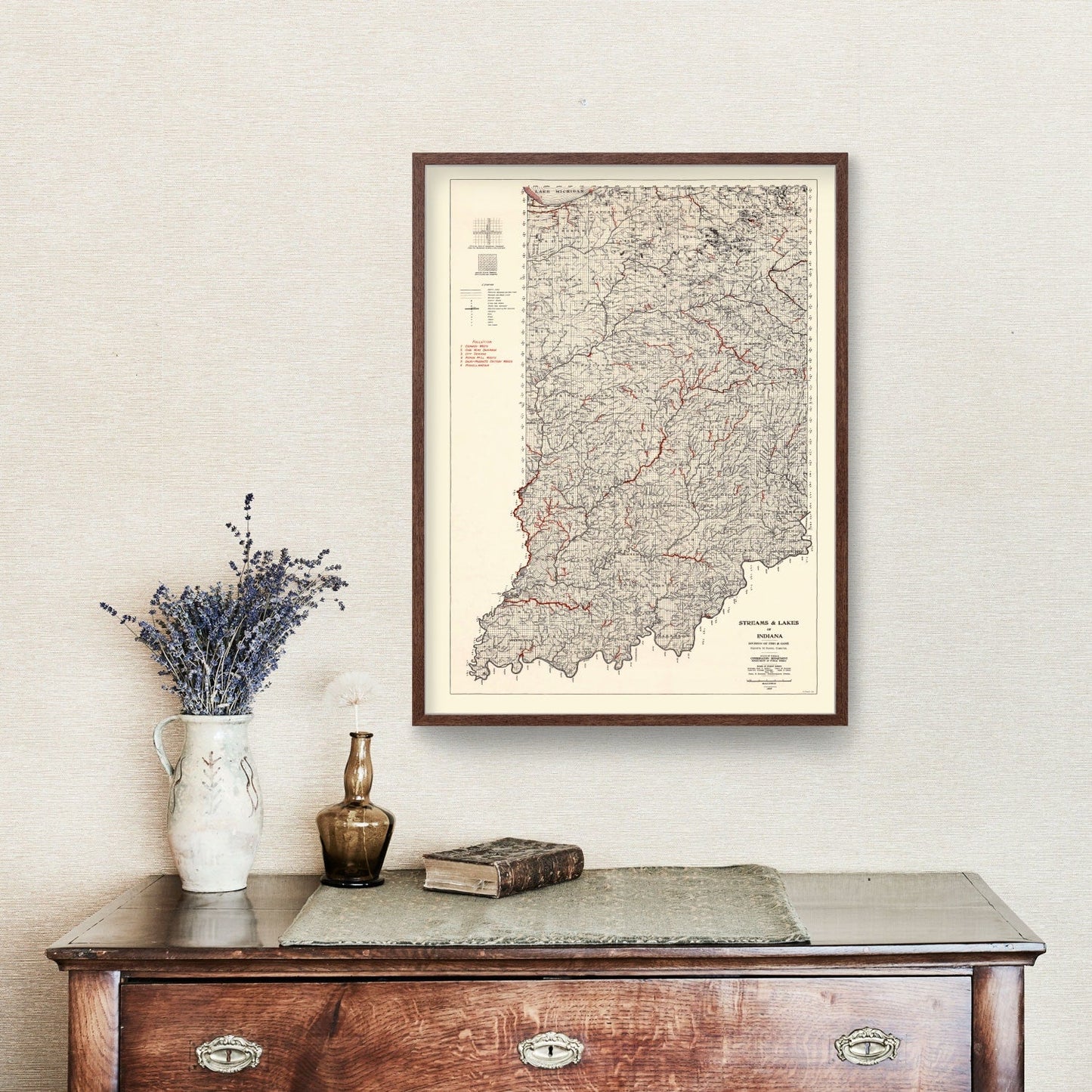 Vintage Map of Indiana, 1933