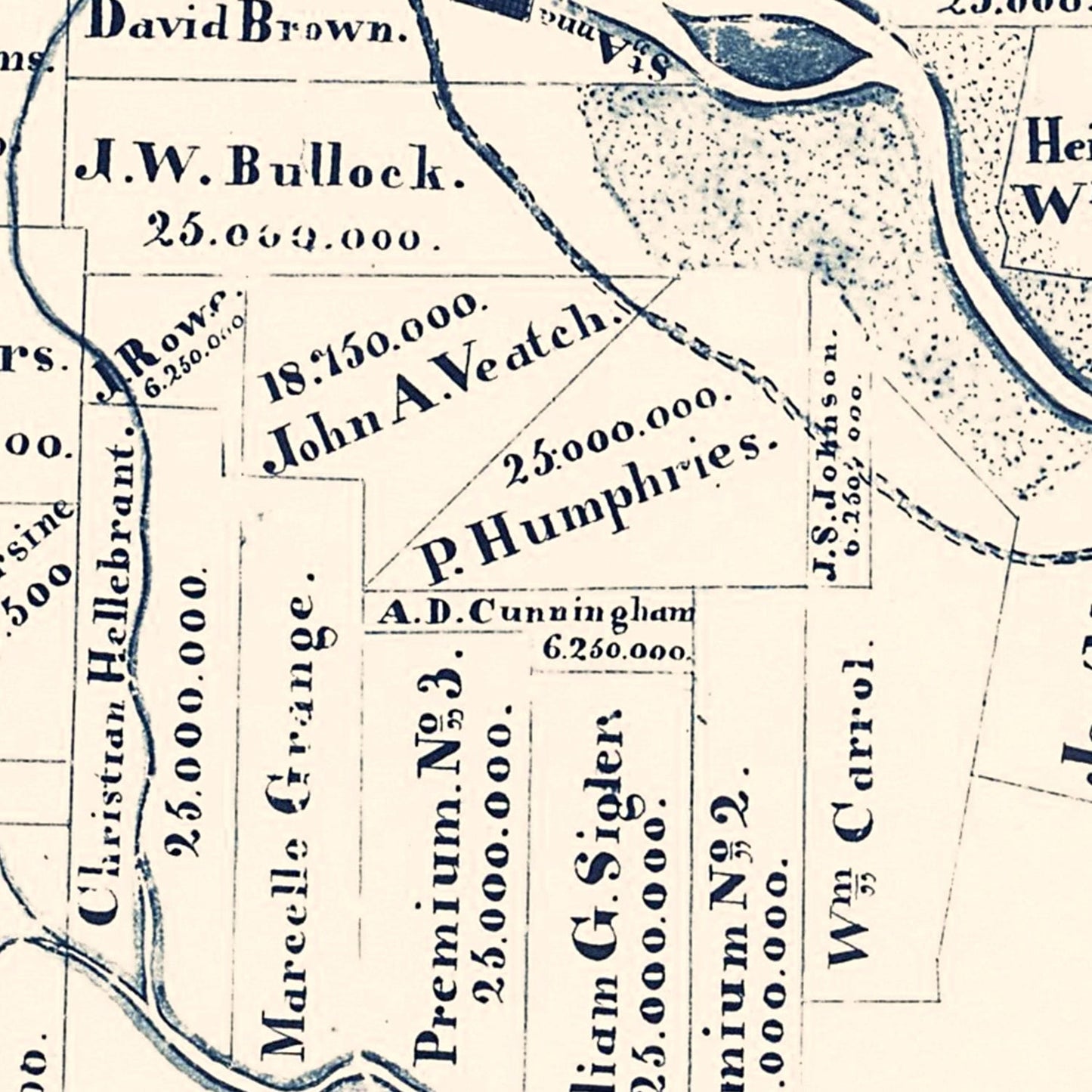 Vintage Map of Jefferson County, Texas, 1840