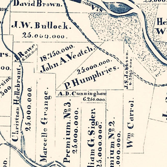 Vintage Map of Jefferson County, Texas, 1840