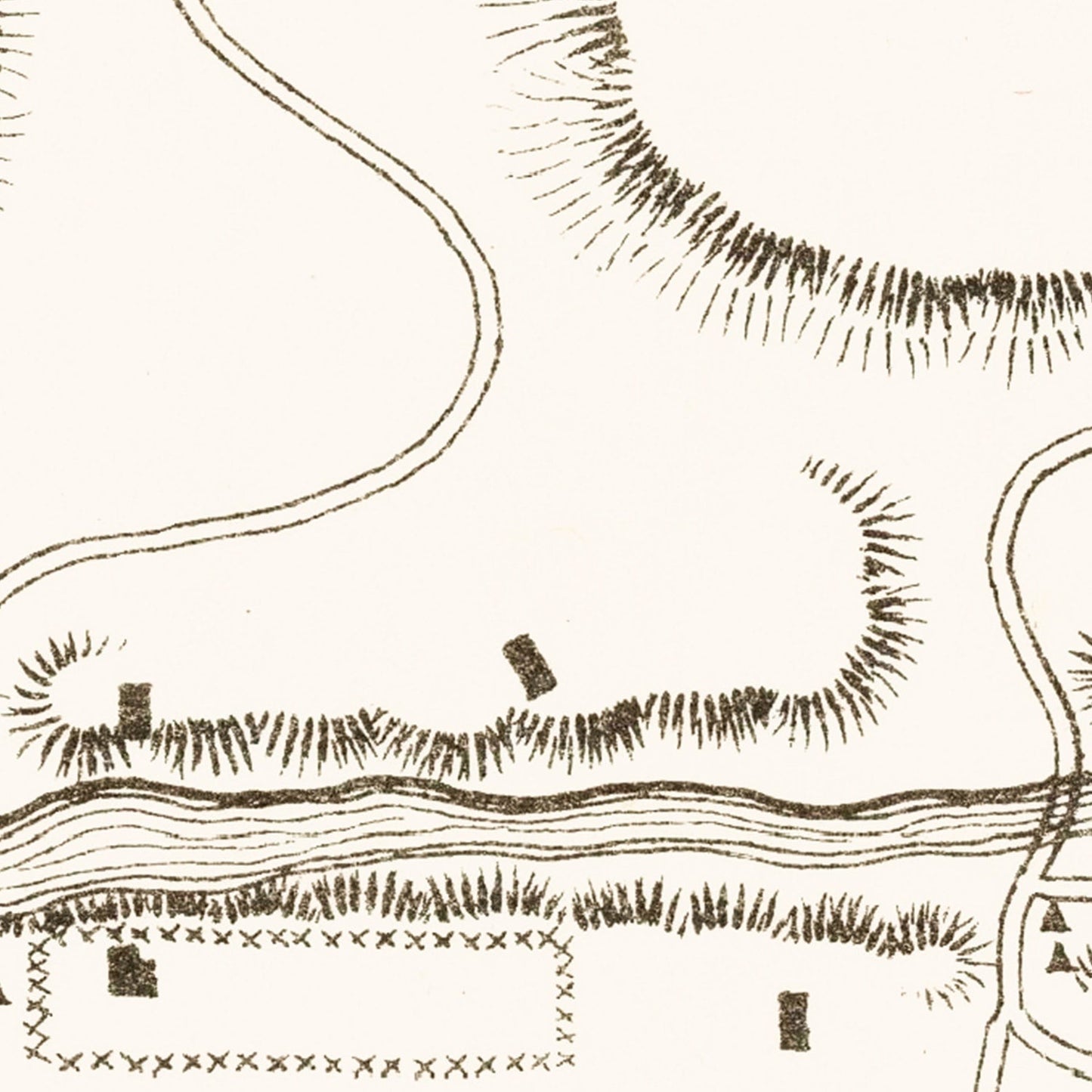 Vintage Map of Fort Richardson, Texas, 1870